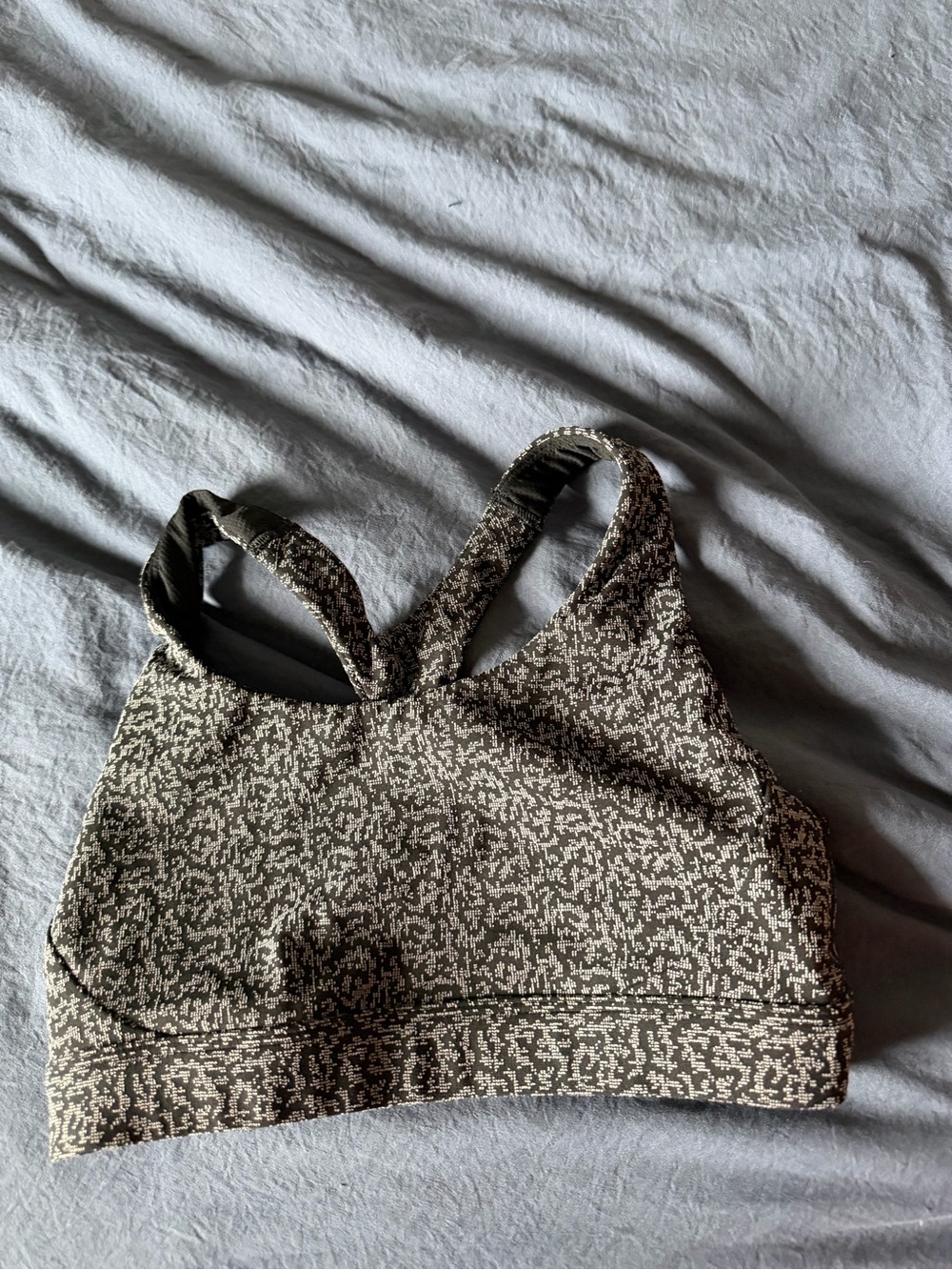Athleta-Pattern Sports Bra - black/gray